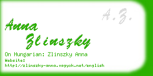 anna zlinszky business card